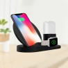 Bezprzewodowa ładowarka 3v1, do telefonów,  Apple Watch, czarna, 5/9V, 15W, Qi