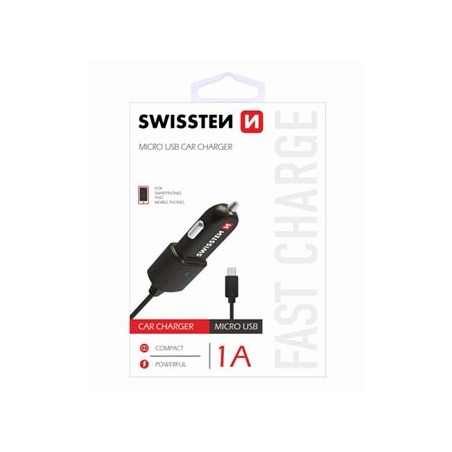 Ładowarka samochodowa Swissten 5W, bez portu, kabel microUSB