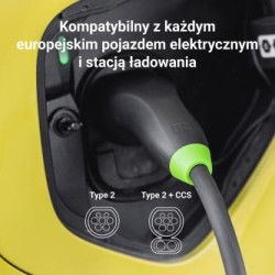Green Cell GC Snap Type 2 EV ładowania kabel 11kW 5m do Tesla Model Y 3 S X, VW ID.4, Kia EV6, Hyundai IONIQ 5, Ford Mach-E