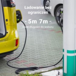 Green Cell GC Snap Type 2 EV ładowania kabel 11kW 5m do Tesla Model Y 3 S X, VW ID.4, Kia EV6, Hyundai IONIQ 5, Ford Mach-E