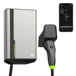 Green Cell GC HabuDen Wallbox 22kW 32A 7.5m kabel Type 2 Smart EV stacja ładowania z GC App Bluetooth WiFi