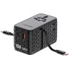 Verbatim, Uniwersalny adapter podróżny GaN III Charge ,n 1x USB-C, 1X USB-A + 2x zintegrowane kable USB-C, czarna, 70 W