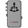 Verbatim, Uniwersalny adapter podróżny GaN III Charge ,n 1x USB-C, 1X USB-A + 2x zintegrowane kable USB-C, czarna, 70 W