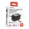 Verbatim, Uniwersalny adapter podróżny GaN III Charge ,n 1x USB-C, 1X USB-A + 2x zintegrowane kable USB-C, czarna, 70 W