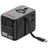 Verbatim, Adapter podróżny Charge ,n, Travel GaN III 2x USB-C, 2X USB-A + 1x zintegrowany kabel USB-C, czarna, 100 W