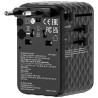 Verbatim, Adapter podróżny Charge ,n, Travel GaN III 2x USB-C, 2X USB-A + 1x zintegrowany kabel USB-C, czarna, 100 W