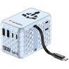 Verbatim, Adapter podróżny Charge ,n, Travel GaN III 2x USB-C, 2X USB-A + 1x zintegrowany kabel USB-C, niebieska, 100 W