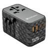 Verbatim, Adapter podróżny World-to-World UTA-06 GaN III 2x USB-C PD, QC 4+,  2x USB-A QC 3.0, czarny, 100 W