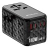 Verbatim, Uniwersalny adapter podróżny 2x USB-C PD i QC 4+, 1x USB-C PD 3.0, 1x USB-A QC, czarny, 140 W