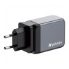 Verbatim, Ładowarka GaN USB 3.0, USB C, szara, 65 W, wymienne końcówki  C,G,A