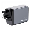 Verbatim, Ładowarka GaN USB 3.0, USB C, szara, 200 W, wymienne końcówki  C,G,A