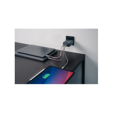 Verbatim, Ładowarka GaN USB 3.0, USB C, szara, 240 W, wymienne końcówki  C,G,A