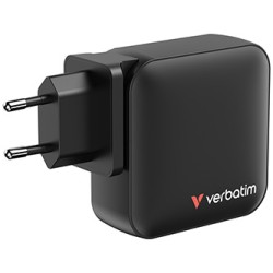 Verbatim, Ładowarka GaN USB 3.0, USB C, szara, 165 W, wymienne końcówki C,G,A