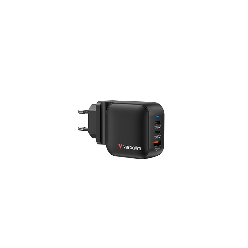 Verbatim, Ładowarka GaN USB 3.0, USB C, szara, 70W, wymienne końcówki  C,G,A