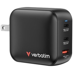 Verbatim, Ładowarka Mini GaN 2 x USB-CR PD 100W a 1 x USB-A QC 3.0, szara, 100 W, wymienne końcówki C,G,A, EOL