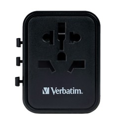 Verbatim, Adapter podróżny World-to-World Verbatim UTA-01 USB-A, czarny, 12 W