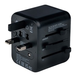 Verbatim, Adapter podróżny World-to-World Verbatim UTA-01 USB-A, czarny, 12 W