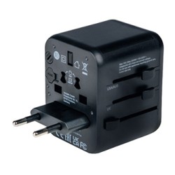 Verbatim, Adapter podróżny World-to-World Verbatim UTA-01 USB-A, czarny, 12 W
