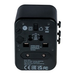 Verbatim, Adapter podróżny World-to-World Verbatim UTA-01 USB-A, czarny, 12 W