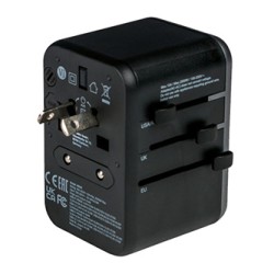 Verbatim, Adapter podróżny World-to-World Verbatim UTA-04 USB-A, USB-C, czarny, 61 W
