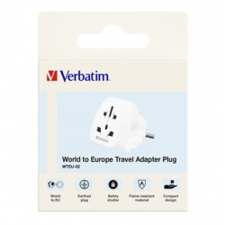 Verbatim, Adapter podróżny World-to-Europe WTEU-02 biały