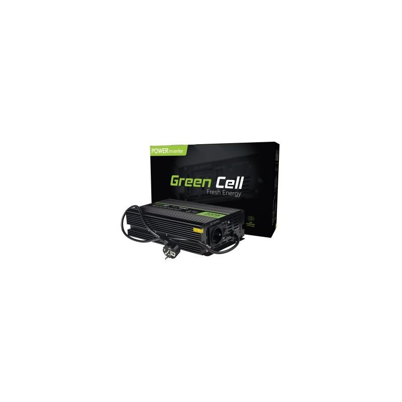 Green Cell power falownik UPS 12V to 230V czysta sinusoida 300W/600W do furnances i central heating pumps