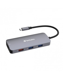 Verbatim CMH-09 USB Type-C 10000 Mbit/s Srebrny