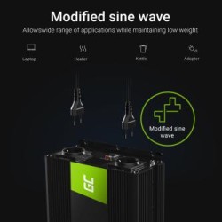 Green Cell power falownik 24V to 230V 3000W/6000W modyfikowana sinusoida