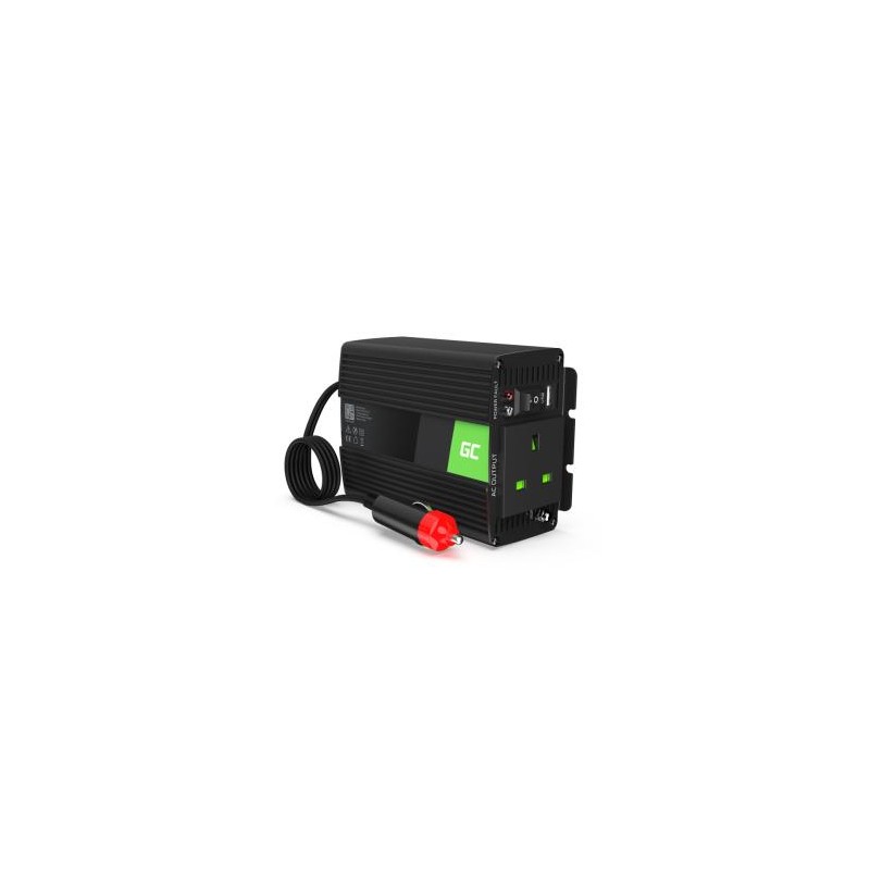 Green Cell power falownik 24V to 230V 150W/300W modyfikowana sinusoida UK PLUG