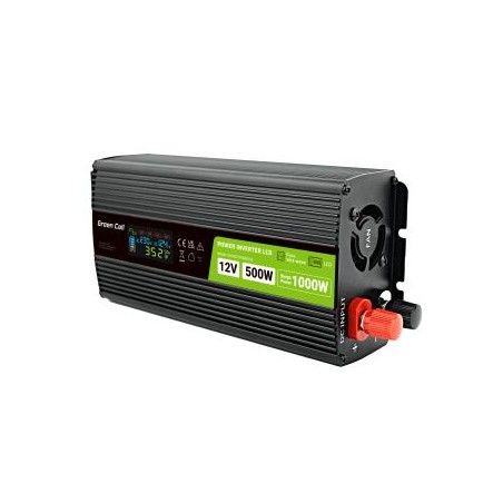 Auto power falownik Green Cell®® 12V to 230V, 500W/1000W