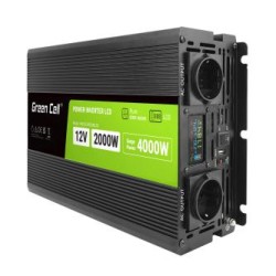 Green Cell PowerInverter LCD 12 volt 2000W/40000W Auto falownik z display - czysta sinusoida