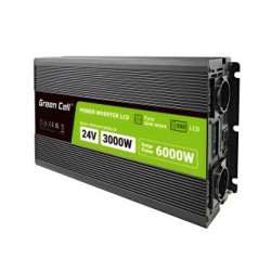 Green Cell PowerInverter LCD 24 V 3000W/60000W vehicle falownik z display - czysta sinusoida