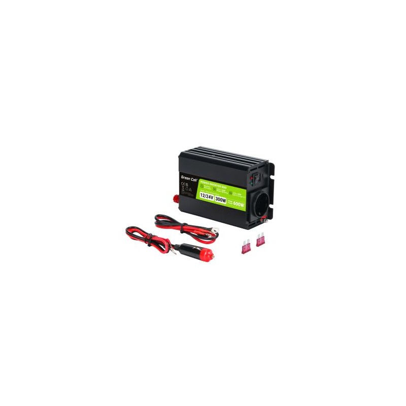 Green Cell®® falownik Voltage converter 12V / 24V to 230V 300W/600W DUO
