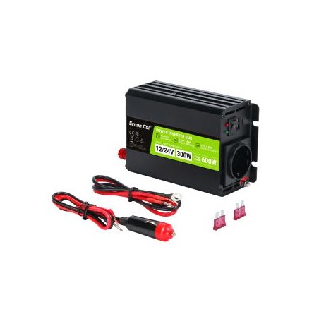 Green Cell®® falownik Voltage converter 12V / 24V to 230V 300W/600W DUO