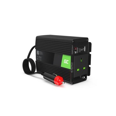 Green Cell power falownik 24V to 230V 150W/300W czysta sinusoida UK PLUG