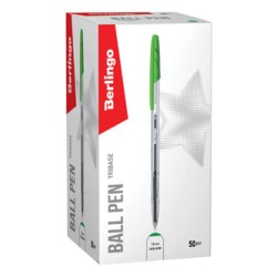 Berlingo, pióro kulkowe, zielony, 50szt, 1mm, Tribase, EOL