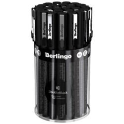 Berlingo, pióro kulkowe, niebieskie, 24szt, 0.7mm, Double Black