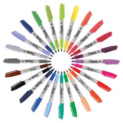 Sharpie, pisak Fine, zestaw kosmicznych kolorów, 24szt, 0.9mm, stały atrament, blister, EOL