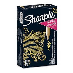 Sharpie, pisak Metallic, złoty, 12szt, 1.4mm, stały atrament, EOL