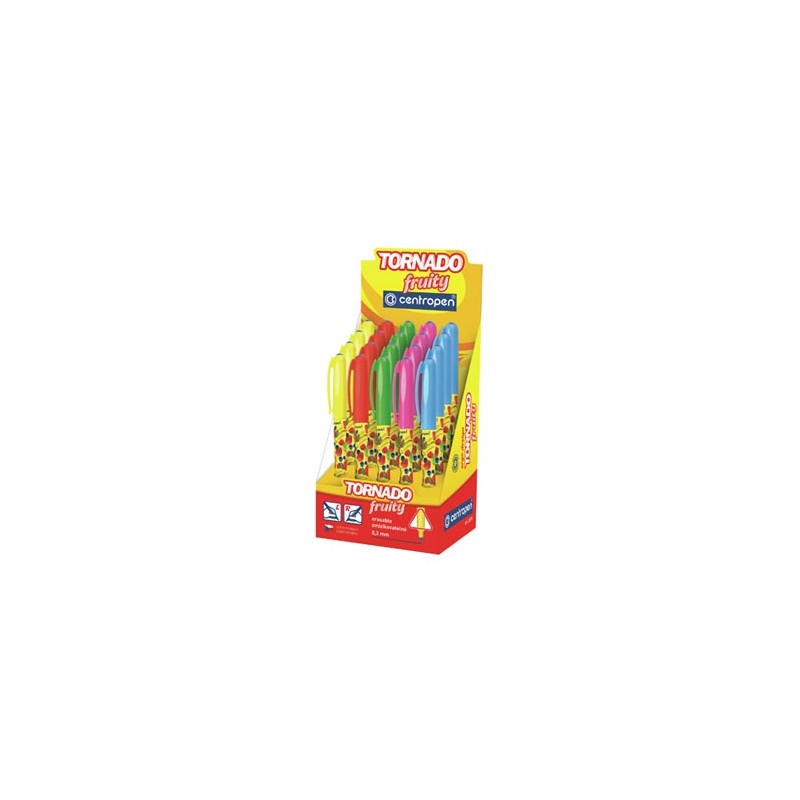 Centropen, zestaw Tornado 2675, niebieski, 20szt, 0.3mm, zmazwyalny, zapachowy,  FRUITY / OWOCOWY