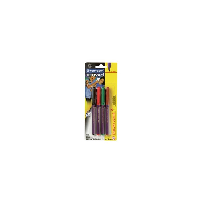 Centropen, pisak 2880, color, 4szt, 1mm, testowane dermatologicznie