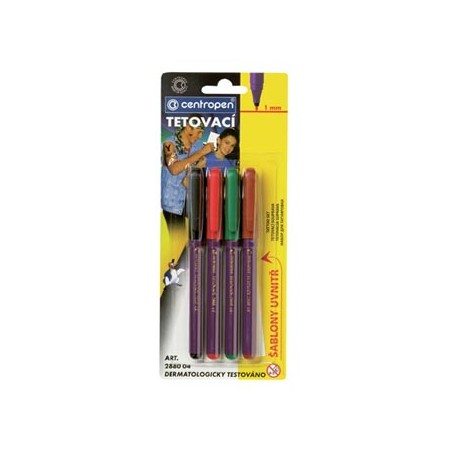 Centropen, pisak 2880, color, 4szt, 1mm, testowane dermatologicznie