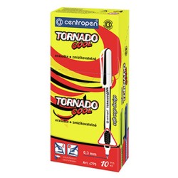 Centropen, zestaw Tornado 4775, niebieski, 10szt, 0.3mm, zmazywalny, COOL