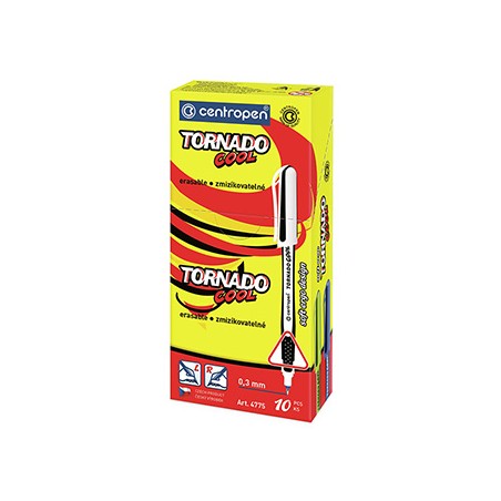 Centropen, zestaw Tornado 4775, niebieski, 10szt, 0.3mm, zmazywalny, COOL