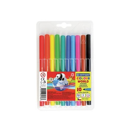 Centropen, zestaw przyborów do malowania 7550, color, 10szt, 1mm, cylindryczna końcówka odporna na nacisk
