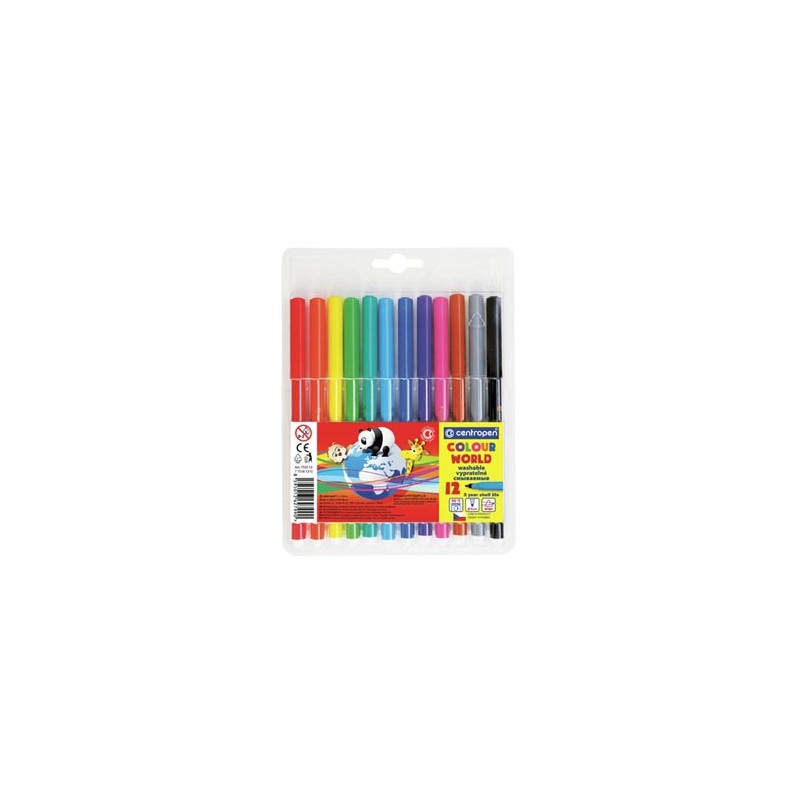 Centropen, zestaw przyborów do malowania 7550, color, 12szt, 1mm, cylindryczna końcówka odporna na nacisk