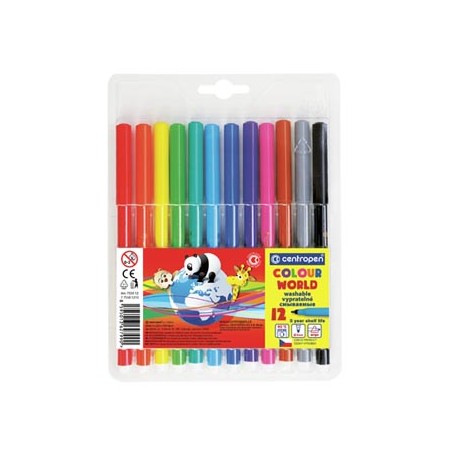 Centropen, zestaw przyborów do malowania 7550, color, 12szt, 1mm, cylindryczna końcówka odporna na nacisk