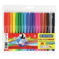 Centropen, zestaw przyborów do malowania 7550, color, 18szt, 1mm, cylindryczna końcówka odporna na nacisk