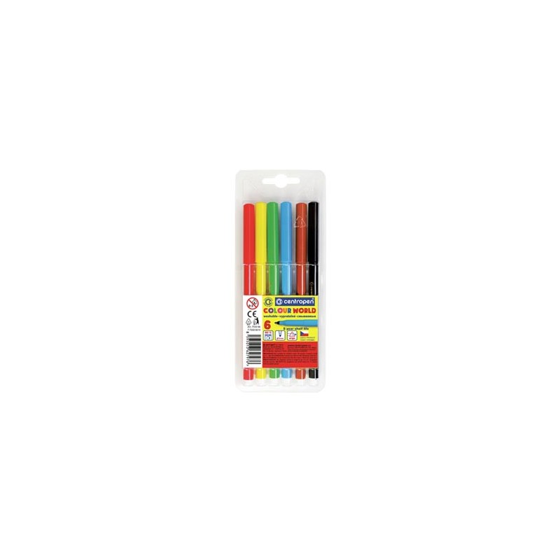 Centropen, zestaw przyborów do malowania 7550, color, 6szt, 1mm, cylindryczna końcówka odporna na nacisk