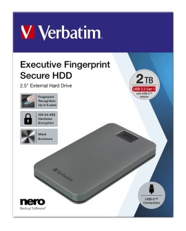 Verbatim 53653 zewnętrzny dysk twarde 2 TB 5400 RPM 2.5" USB Type-C 3.2 Gen 1 (3.1 Gen 1) Szary